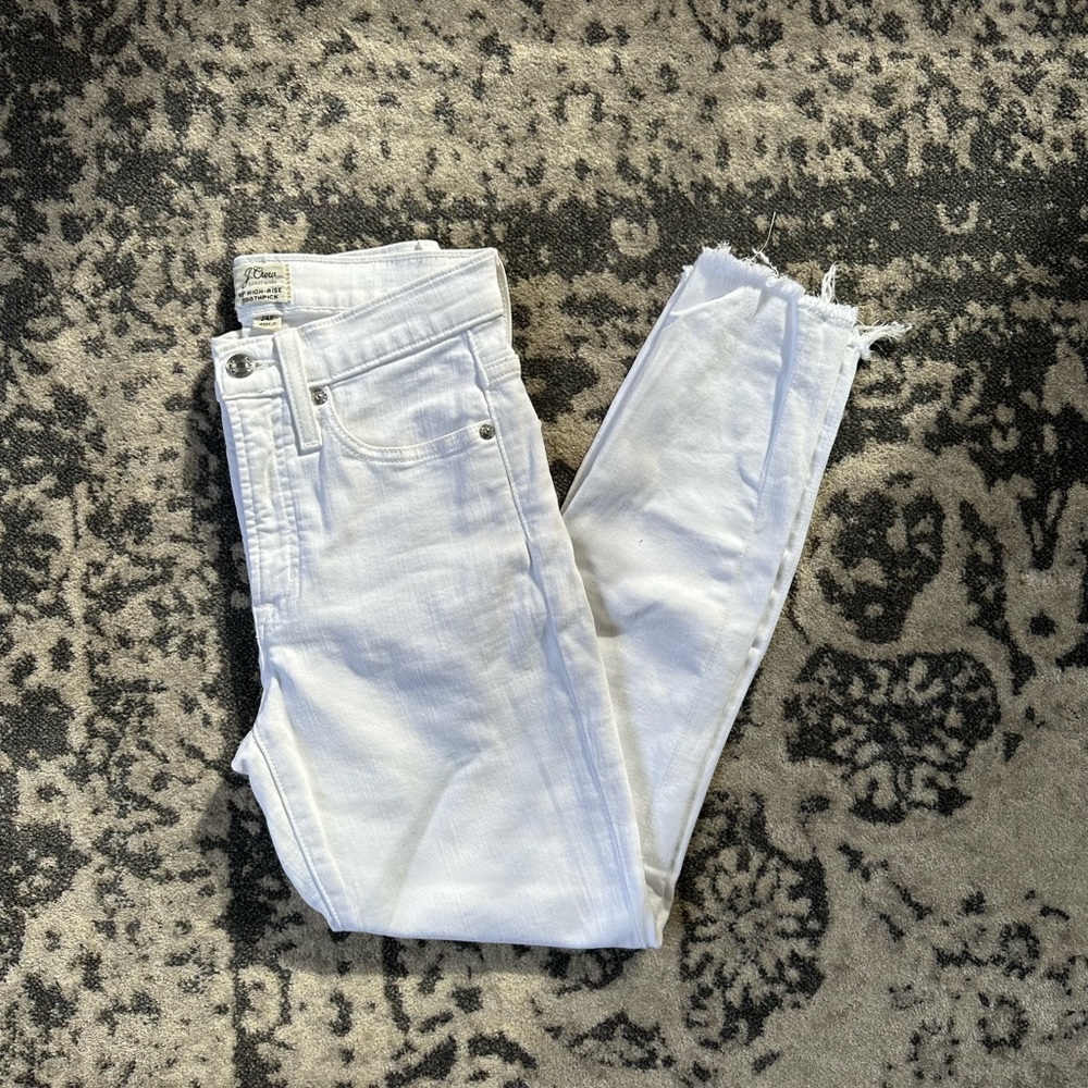JCrew 10” highrise toothpick white jeans size 24p